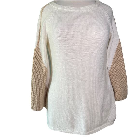 CHICO'S Pullover Tunic Sweater Women SM (Chicos 0) Ivory Cashmere Blend - Picture 1 of 4